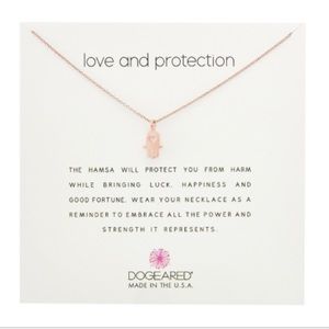 love and protection necklace, rose gold dipped